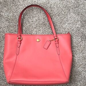 Coach Pink Leather Tote Bag